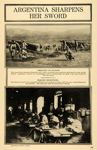 1917 Print WWI Munition Factory Argentine Republic Army ORIGINAL HISTORIC ILW2