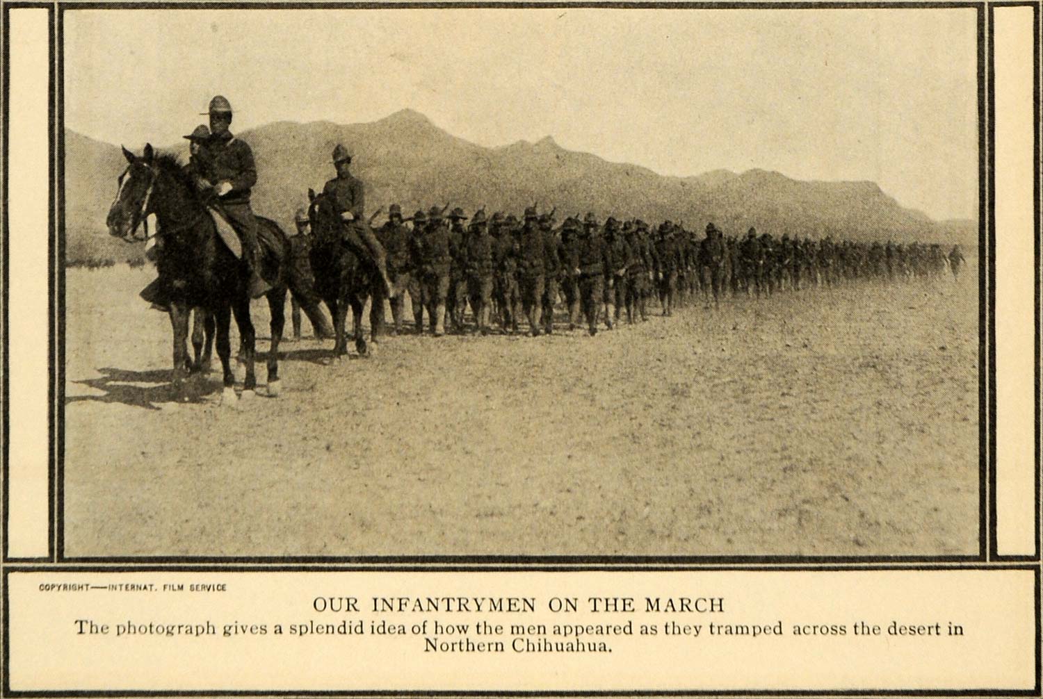 1916 Print Infantrymen Calvary WWI Northern Chihuahua - ORIGINAL HISTORIC ILW2