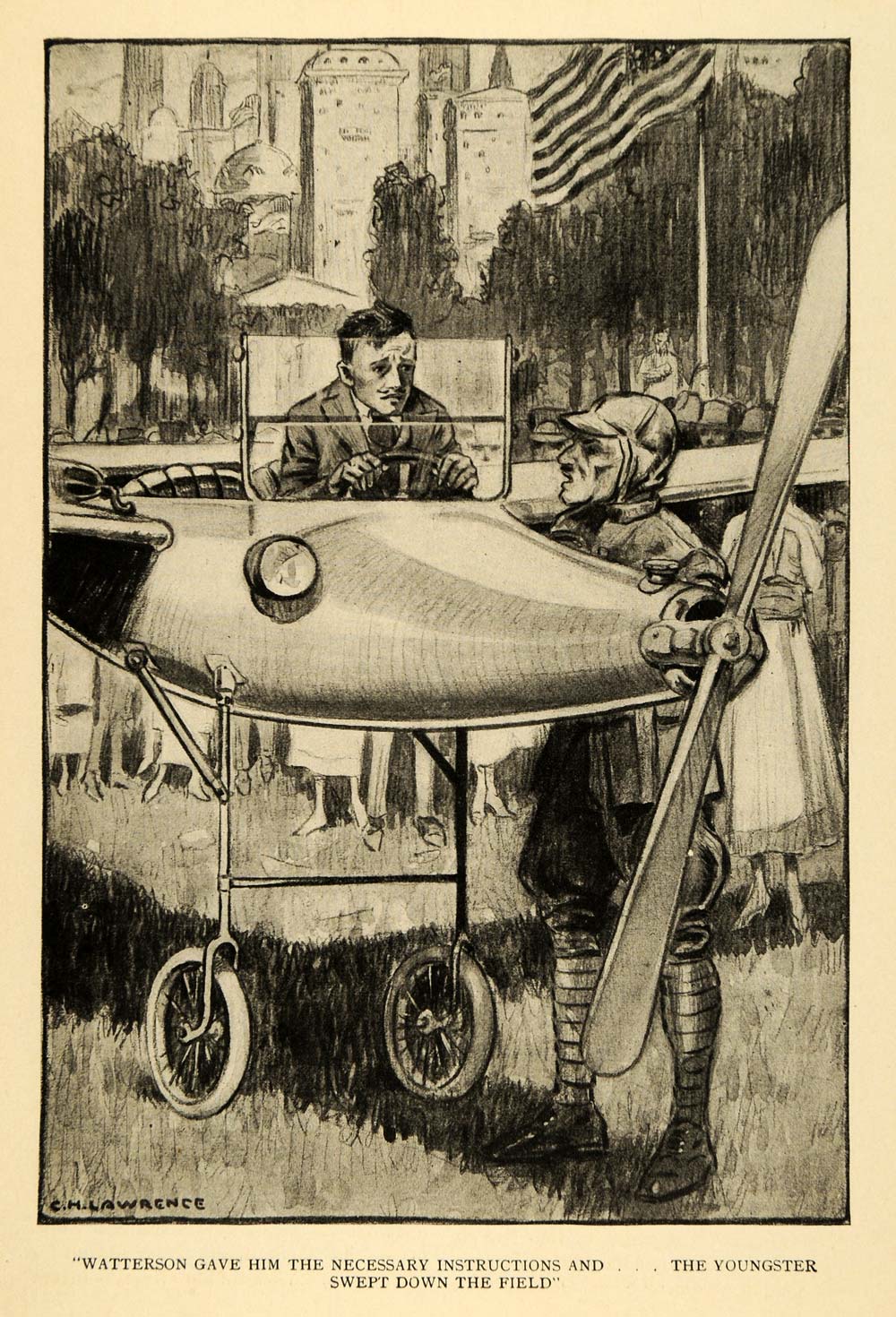 1916 Print Chester Lawrence Military Aviation War Art - ORIGINAL HISTORIC ILW2