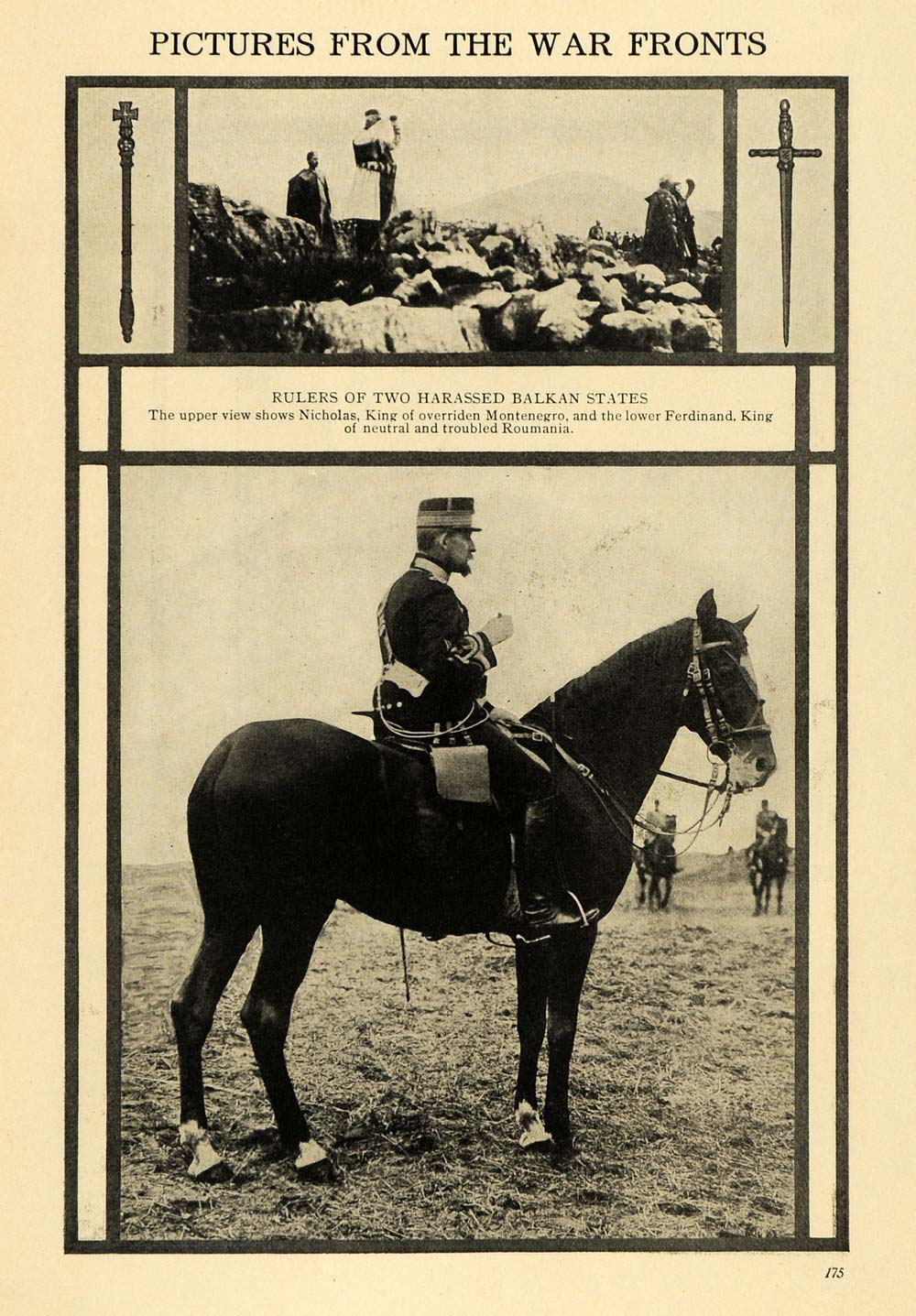 1916 Print War Balkan Nicholas Montenegro Ferdinand - ORIGINAL HISTORIC ILW2