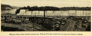 1922 Print Wilson Dam One-Third Built Complete Alabama ORIGINAL HISTORIC ILW2