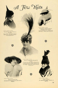 1916 Print Fashionable Women's Hats Fur Velvet Chiffon ORIGINAL HISTORIC ILW2