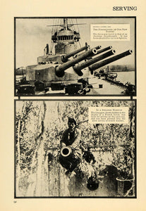 1916 Print Artillery Turrets Gunmen Weaponry Troops WWI ORIGINAL HISTORIC ILW2