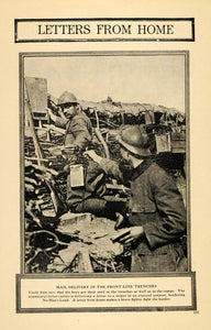 1918 Print Mail War Trench Warfare Uncle Sam Fighting - ORIGINAL HISTORIC ILW2