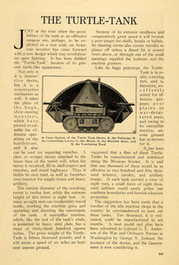 1918 Article Turtle Tank Artillery Machine Gun Warfare - ORIGINAL ILW2