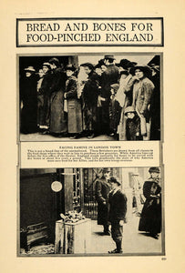 1918 Print Bread England Famine London Theater Entente ORIGINAL HISTORIC ILW2