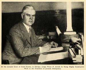 1923 Print Judge Cook County Chicago Victor Arnold - ORIGINAL HISTORIC ILW2