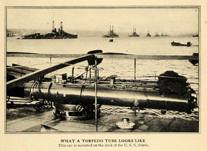 1917 Print Torpedo Tube U. S. S. Davis Ship Deck WWI - ORIGINAL HISTORIC ILW2