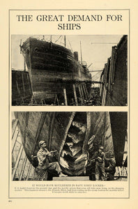 1916 Print Japanese Sunken Ship Kenyon Maru Recovered ORIGINAL HISTORIC ILW2
