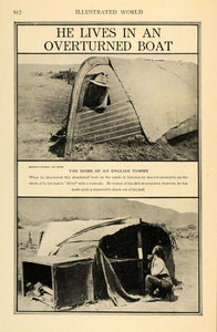 1917 Print English Soldier Overturn Boat Home Salonica ORIGINAL HISTORIC ILW2