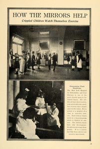 1917 Print New York Deformity Hospital Children Mirrors ORIGINAL HISTORIC ILW2
