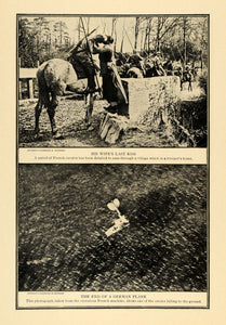 1916 Print French Cavalry Horse Troop German Plane War ORIGINAL HISTORIC ILW2