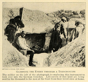 1915 Print Trenchoscope Trench Warfare Soldier German - ORIGINAL HISTORIC ILW2