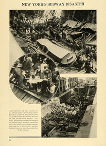 1915 Print New York Subway Accident Collapse Wreckage - ORIGINAL HISTORIC ILW2