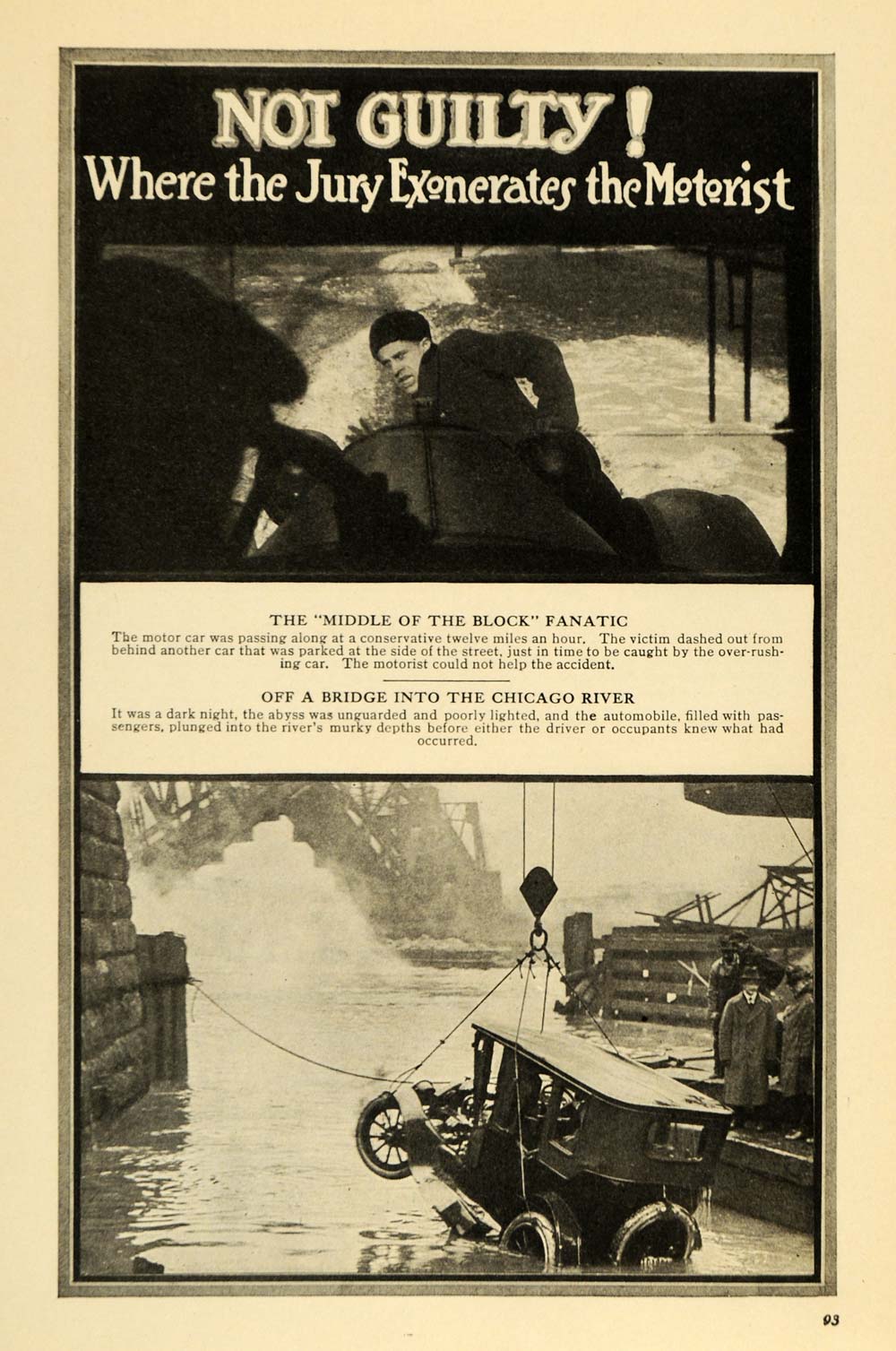 1917 Print Automobile Chicago River Bridge Motor Car - ORIGINAL HISTORIC ILW2