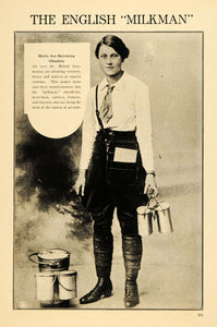 1917 Print English Milkman Skirts Fashion Trousers Lady ORIGINAL HISTORIC ILW2