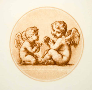 1902 Photogravure Cupids Putti Winged Cherubs Nude Pierre-Paul Prud'hon Drawing