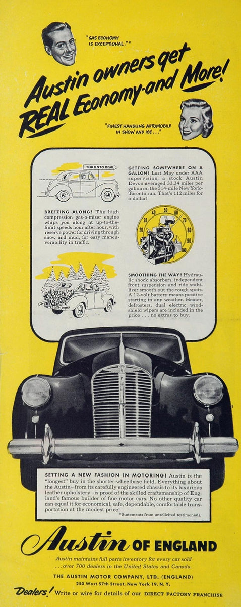 1951 Ad Austin Devon Automobile British Car England - ORIGINAL ADVERTI ...
