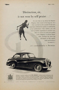 1952 Ad Vintage Daimler Regency 6 Passenger British Car - ORIGINAL ADVERTISING