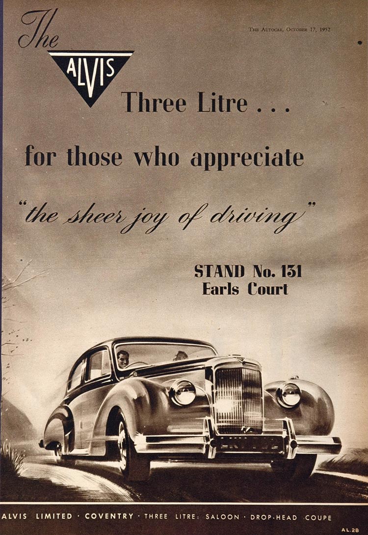 1952 Ad Vintage Alvis Car Saloon Sedan Coupe British - ORIGINAL ADVERTISING
