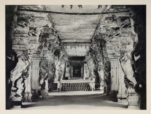1928 Hall of Thousand Pillars Meenakshi Temple India - ORIGINAL PHOTOGRAVURE IN1