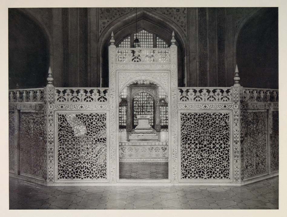 1928 Interior Taj Mahal Agra India Mogul Architecture - ORIGINAL IN1