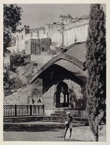 1928 Amber Palace Mogul Mughal Hindu Architecture India - ORIGINAL IN1