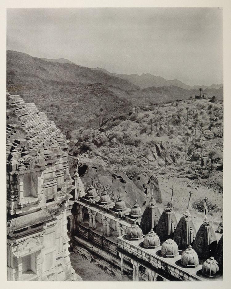 1928 Landscape View Achilgarh Temple Mount Abu India - ORIGINAL PHOTOGRAVURE IN1