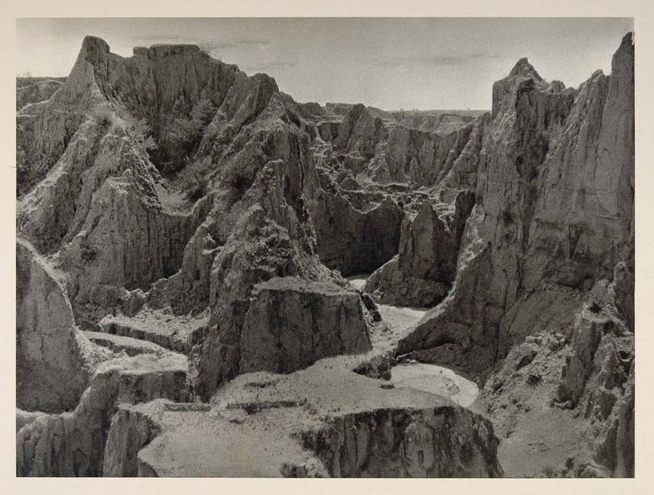 1928 Badlands Potwar Plateau Rawalpindi Punjab Pakistan - ORIGINAL IN1