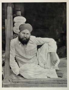 1928 Pakistani Merchant Cloth Market Peshawar Pakistan - ORIGINAL IN1