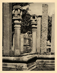 1929 Photogravure Anuradhapura Temple Columns Thuparama Dagoba Sri Lanka Ruins