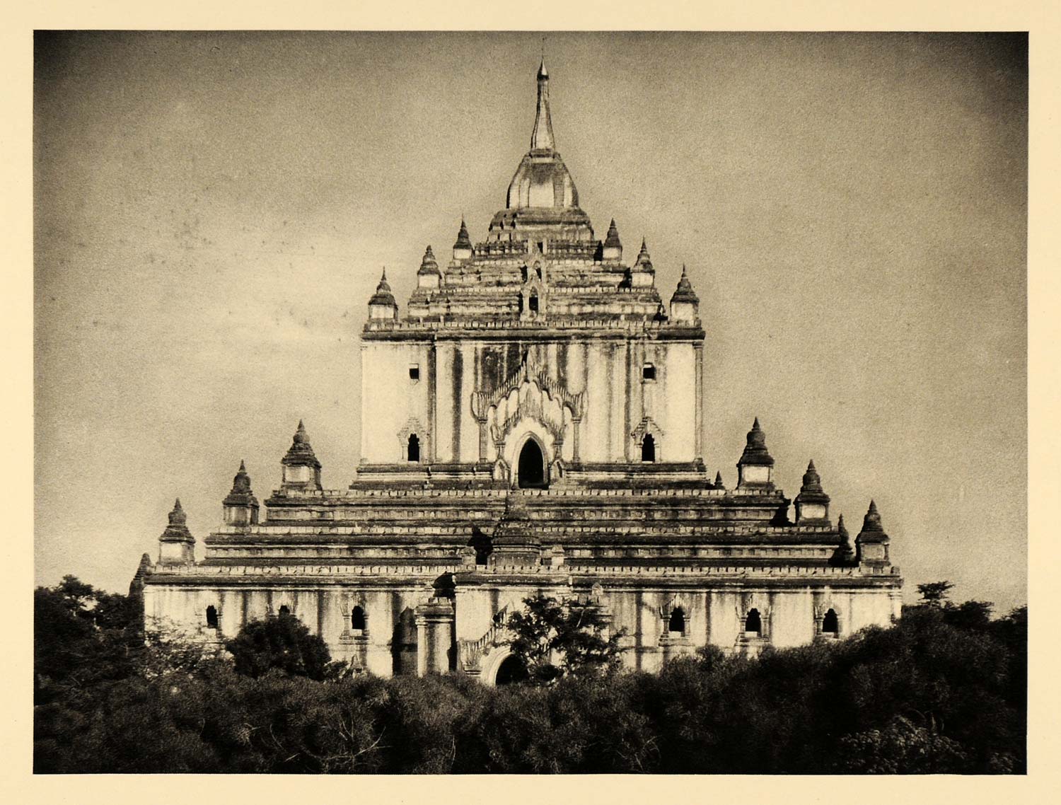 1929 Photogravure Thatbyinnyu Temple Pagoda Bagan Pagan Burma Myanmar Buddhism