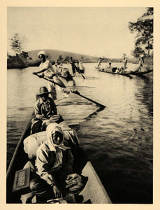 1929 Photogravure Leg Rower Inle Lake Burma Myanmar Intha People Boat Rowing