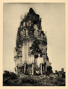 1929 Photogravure Wat Na Phra Men Buddhist Temple Ayutthaya Thailand Religion
