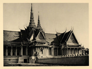 1929 Photogravure Royal Palace Throne Hall Phnom Penh Cambodia Architecture