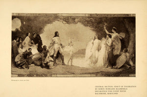 1908 Print Edict Toleration Decoration Nude Angel Armor ORIGINAL HISTORIC INS2