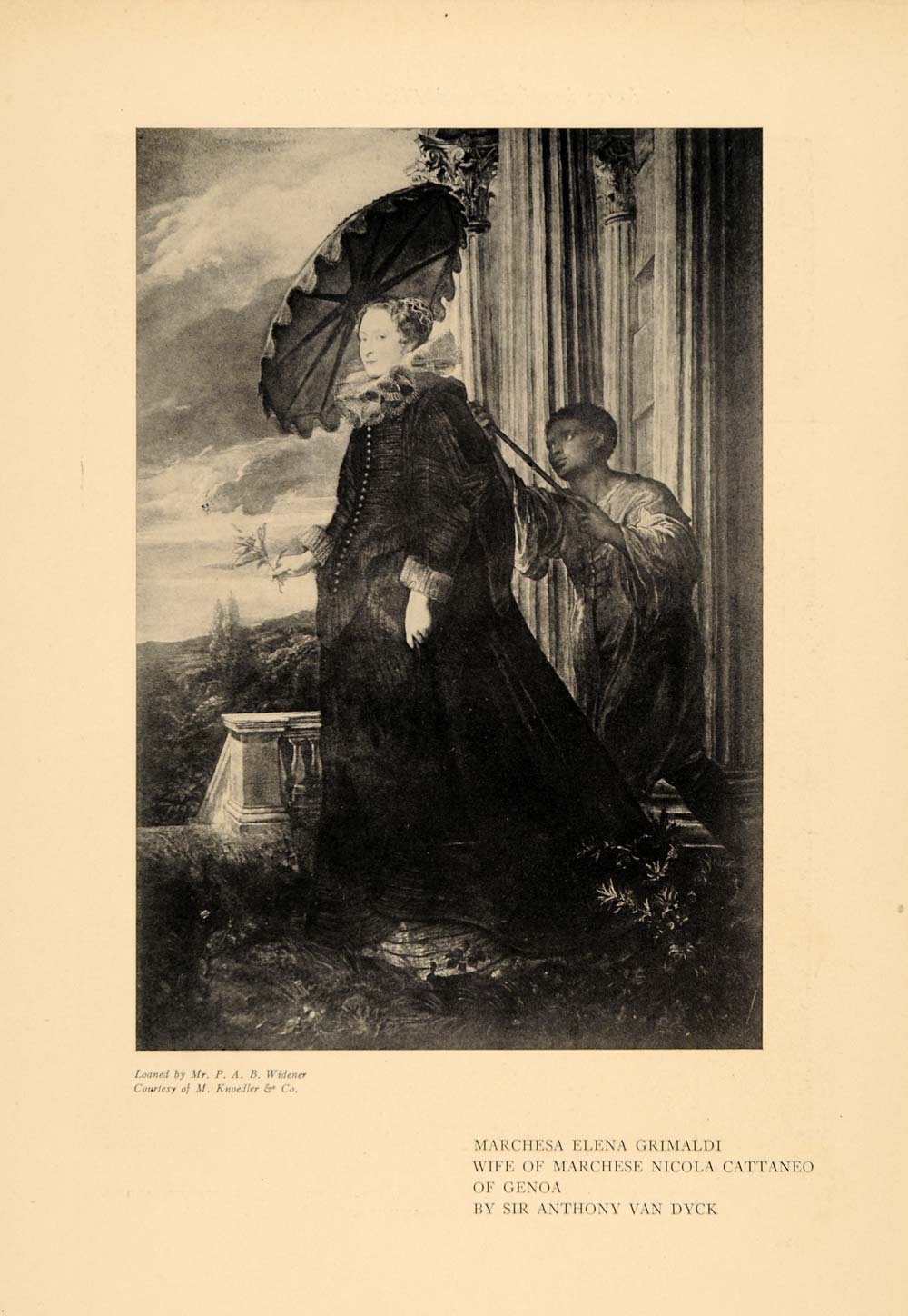 1911 Print Sir Anthony Van Dyck Marchesa Elena Grimaldi ORIGINAL HISTORIC INS2