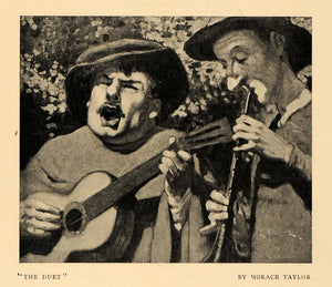 1911 Print Duet Horace Taylor Musical Instrument Singer ORIGINAL HISTORIC INS2