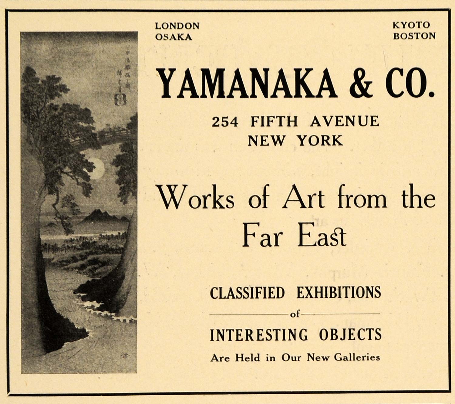 1910 Ad Far East Art Works Galleries Exhibitions Paint - ORIGINAL INS2