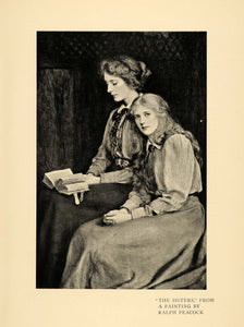 1900 Print British Artist Ralph Peacock Sister Painting ORIGINAL HISTORIC INS2