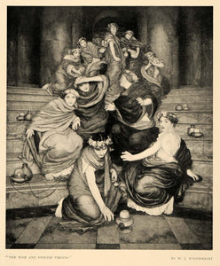 1899 Print Artist W. J. Wainwright Virgins Marble Steps ORIGINAL HISTORIC INS2