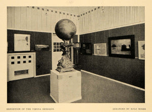 1902 Print Exhibition Vienna Secession Sculpture Moser ORIGINAL HISTORIC INS2