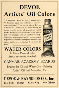 1920 Ad Cadmium Yellow Oil Water Color Paint Tubes Cake - ORIGINAL INS2