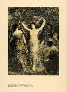 1920 Print Danseuses Dancers Lithograph Women Nude Art - ORIGINAL INS2