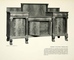 1909 Print Empire Colonial Sideboard Furniture Cuban Drawers Wood Historic INS4