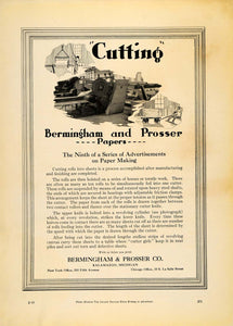 1921 Ad Bermingham & Prosser Co. Cutting Rolls Paper - ORIGINAL ADVERTISING IPR1