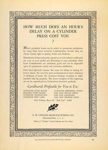 1921 Ad A M Collins Manufacturing Co Oak Leaf Cardboard - ORIGINAL IPR1