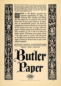 1921 Ad Butler Paper Corp. Enameled Papers New York - ORIGINAL ADVERTISING IPR1