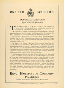 1920 Ad Richard Young Service Royal Builder Specialist - ORIGINAL IPR1