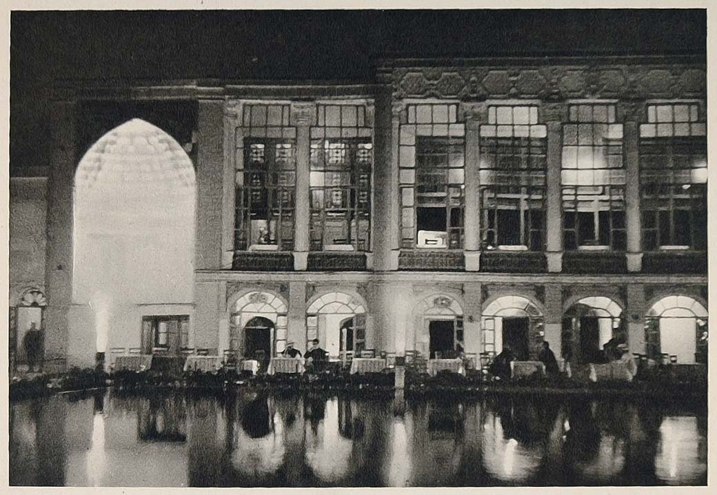 1937 Loghanteh Restaurant Cafe Night View Tehran Iran - ORIGINAL IR1